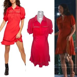 NWT Free People Warm Glow Mini Dress Cherry Crush Small ASO Sweet Magnolias